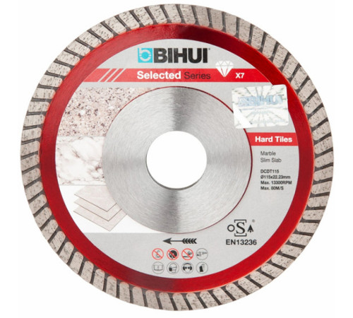 Алмазный диск BIHUI B-TURBO, 115мм, DCDT115, красный турбо