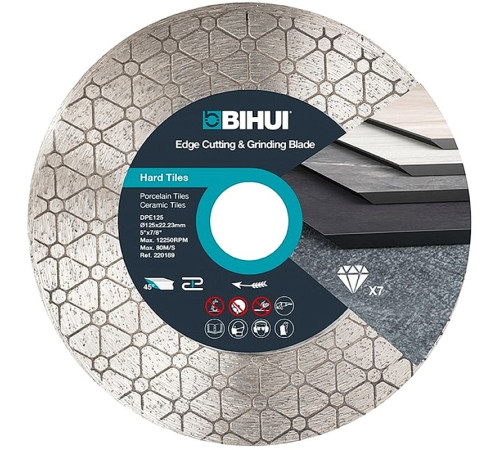 Алмазный диск для заусовки плитки под 45° BIHUI, DPE125