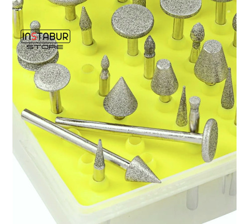 Алмазные шарошки для гравера INSTBR Silver, 50шт